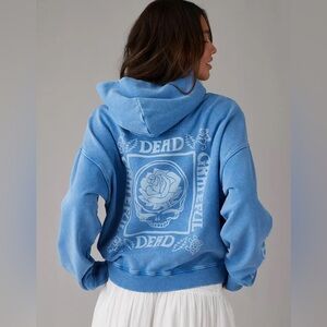 American Eagle AE Grateful Dead Hoodie Graphic Fleece Sweatshirt Sz Medium